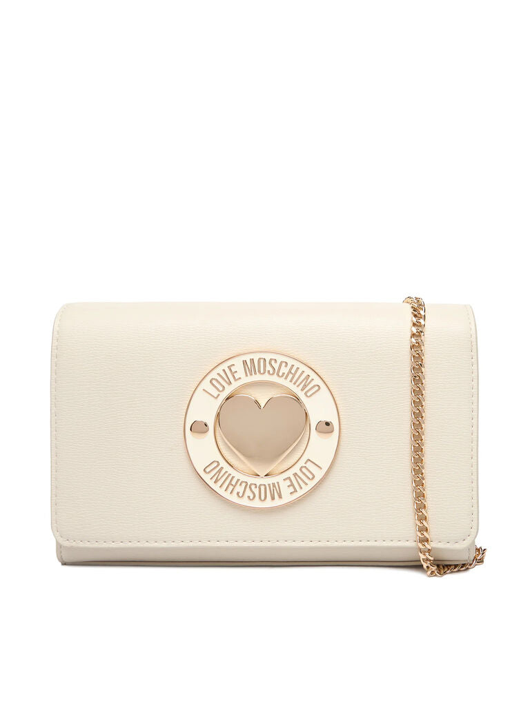 Ivory Crossbody Bag with Chain Detail