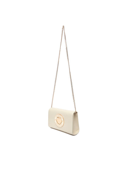 Ivory Crossbody Bag with Chain Detail