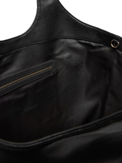 Black Smooth Tote with Matching Pouch