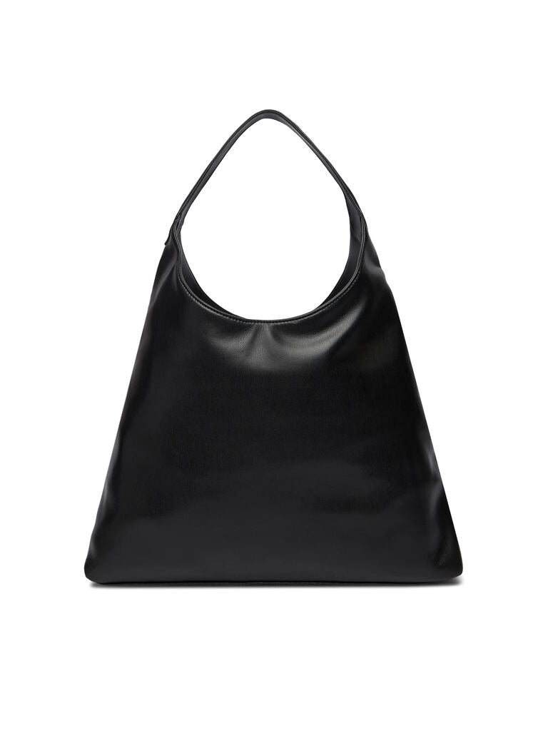 Black Triangle Tote Bag with Logo Detail