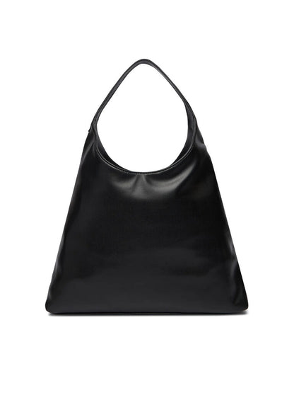 Black Triangle Tote Bag with Logo Detail