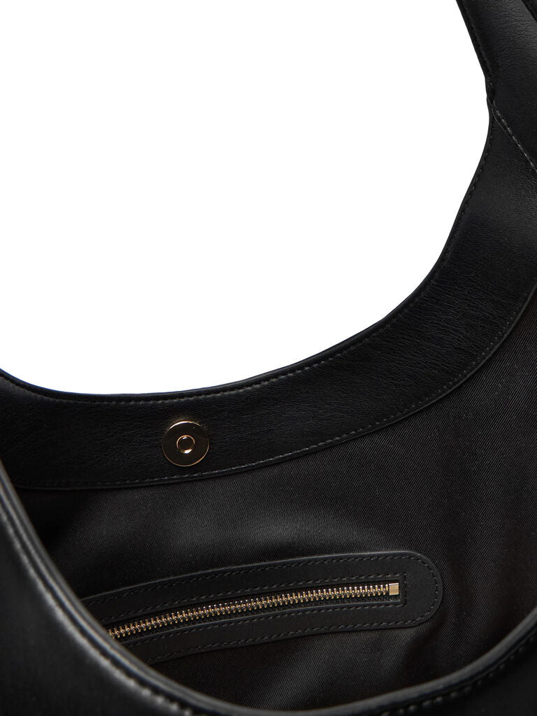 Black Triangle Tote Bag with Logo Detail