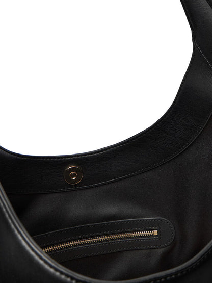 Black Triangle Tote Bag with Logo Detail