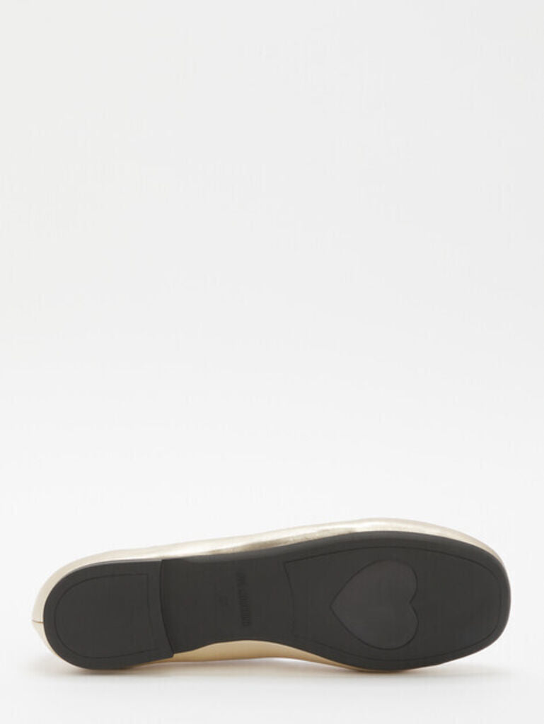 Golden Ballet Flat with Elastic Strap