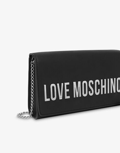 Black Logo Clutch with Bold Branding