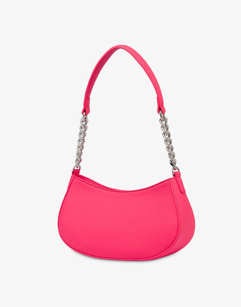 Pink Embossed Shoulder Bag with Chain Strap