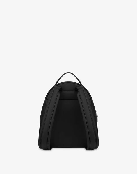 Black Logo Backpack with Structured Shape