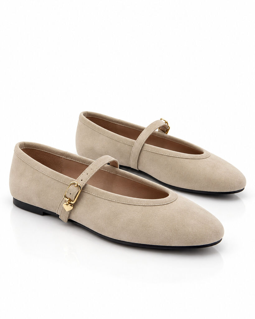 Mary Jane Shoe Camoscio BEIGE