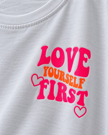 Tshirt LOVEYOURSELFFIRST WHI/FUX
