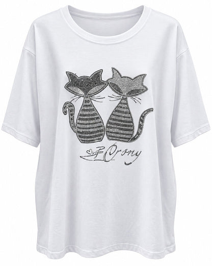 Tshirt CATS WHITE
