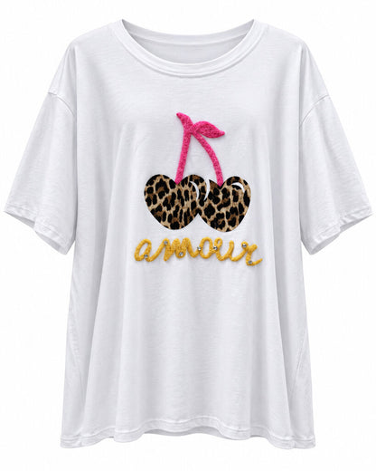 Tshirt CHERRIES WHI/LEO