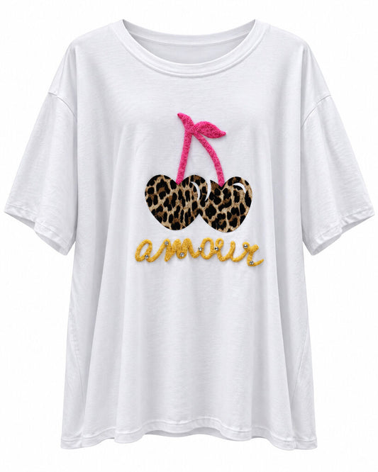 Tshirt CHERRIES WHI/LEO