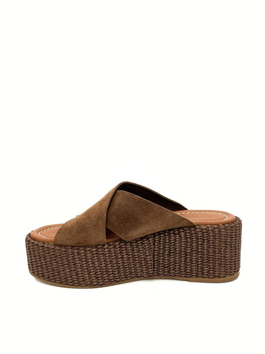 Heeled Mule Open-Toe Suede BRUCIAT