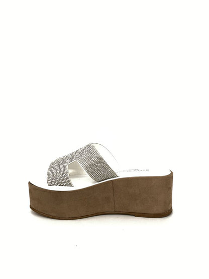 Elegant Rhinestone Platform Sandals with Wedge Heel
