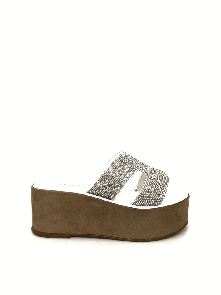 Elegant Rhinestone Platform Sandals with Wedge Heel