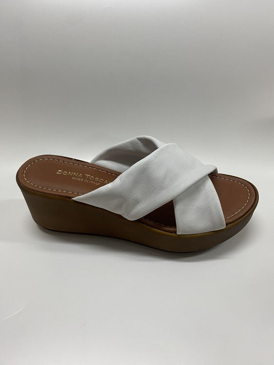 Heeled Mule Open-Toe Nappa BIANCO