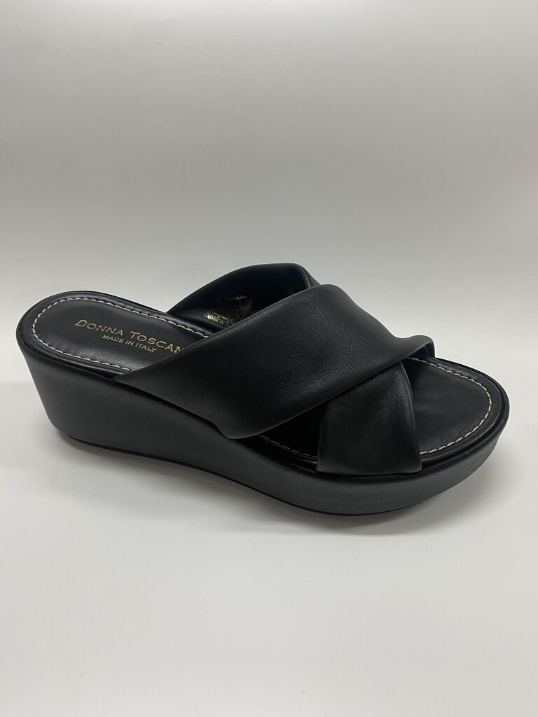 Heeled Mule Open-Toe Nappa NERO