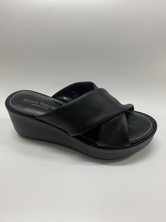 Heeled Mule Open-Toe Nappa NERO