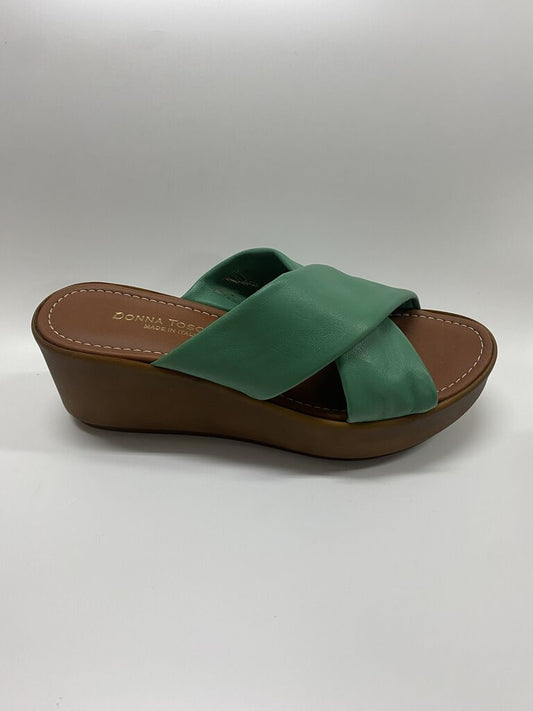 Heeled Mule Open-Toe Nappa VERDE