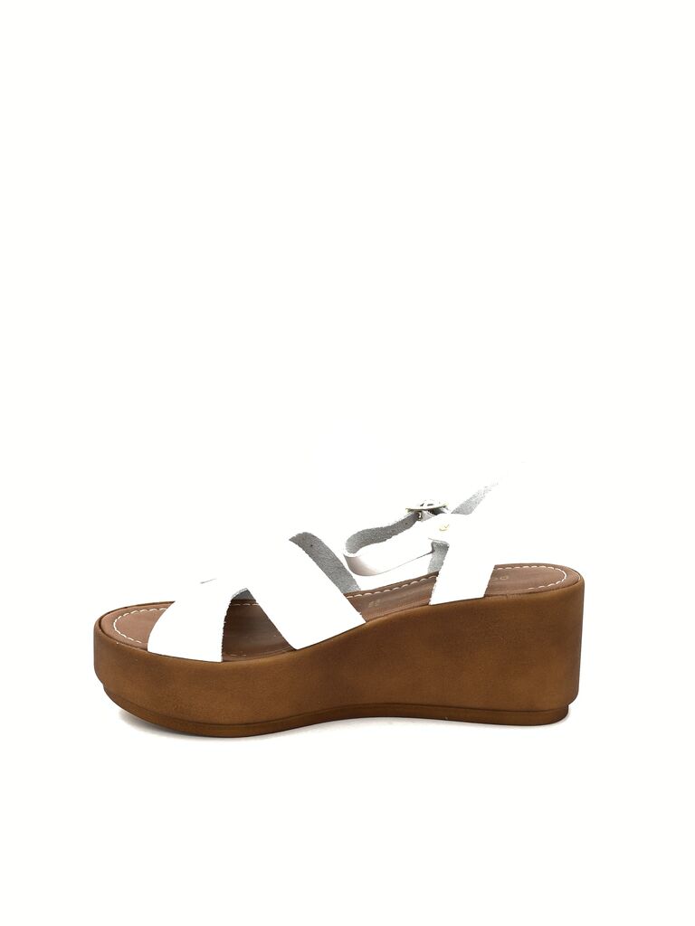 White Platform Sandals with Adjustable Strap