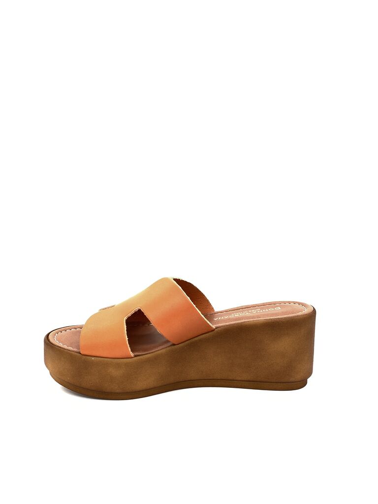 Orange Platform Slide Sandals with Open Toe
