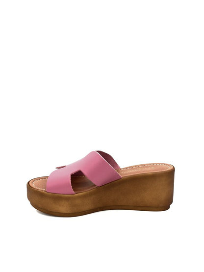 Pink Platform Sandals with Cutout Straps