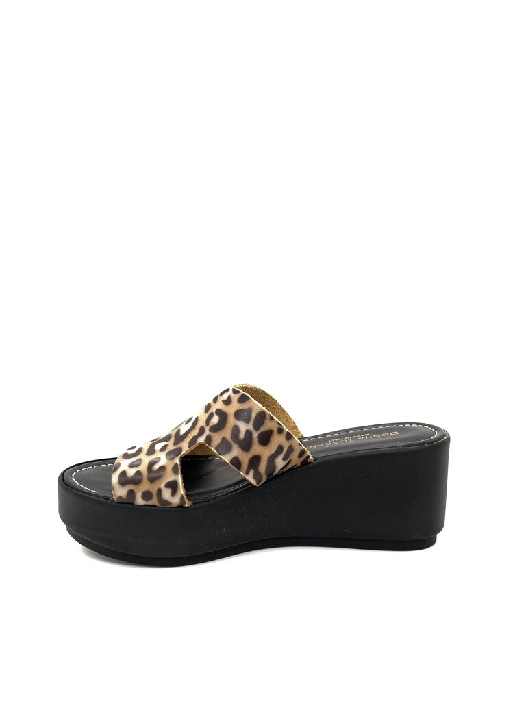 Leopard Print Platform Sandals with Cross Straps
