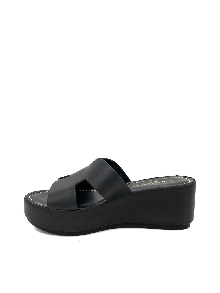 Heeled Mule Open-Toe Nappa NERO