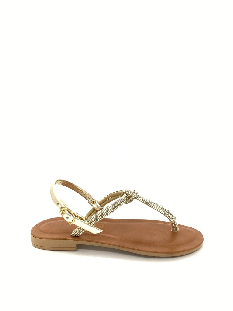 Gold Embellished Sandal with Strappy Design