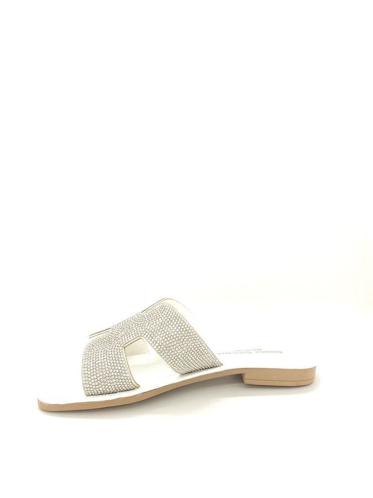 White Rhinestone Slide with Open Design