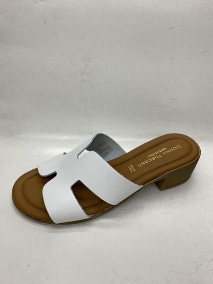 Heeled Mule Open-Toe Nappa BIANCO