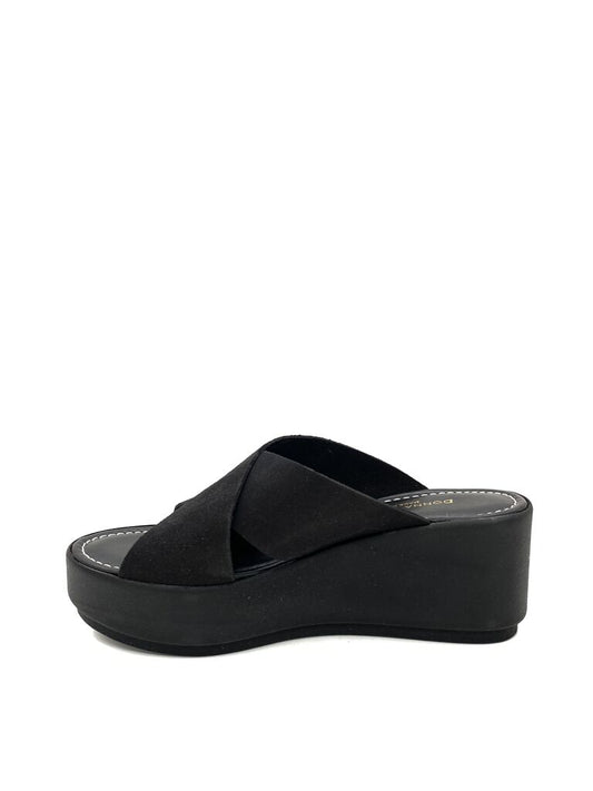 Black Cross-Strap Platform Sandals