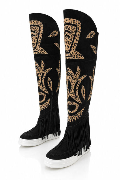 Over the Knee Boot Suede NERO