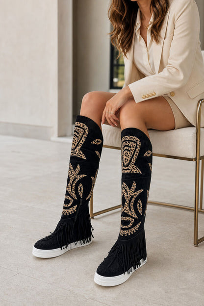 Over the Knee Boot Suede NERO
