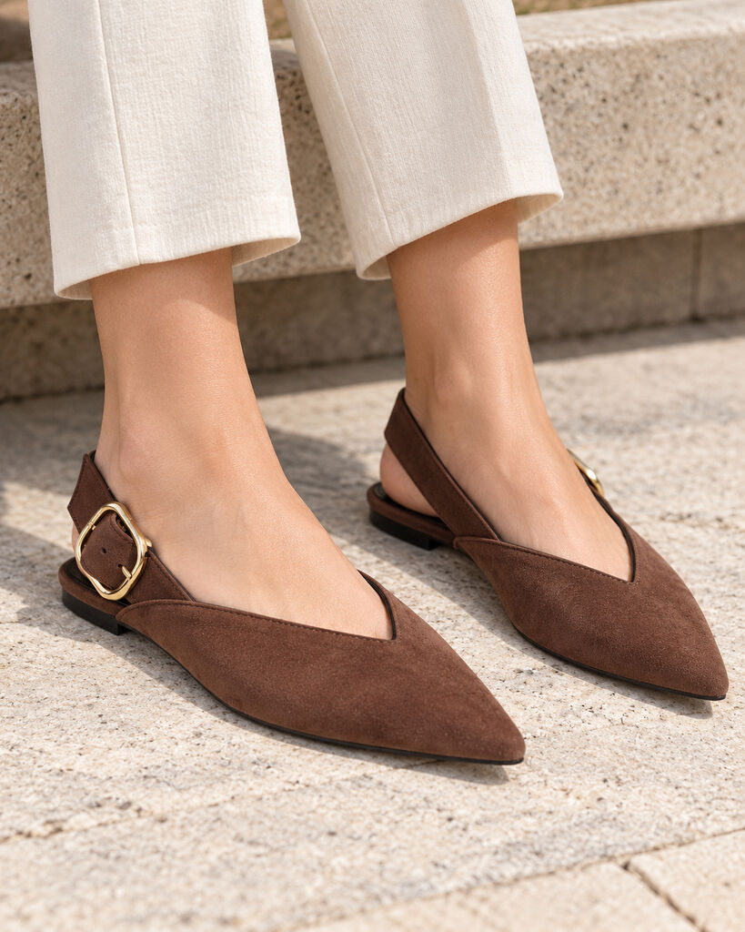 Flat Shoe Suede BROWN