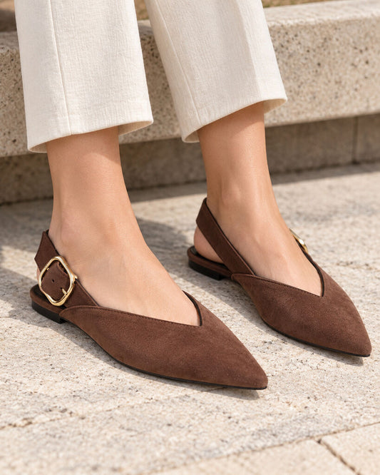 Flat Shoe Suede BROWN