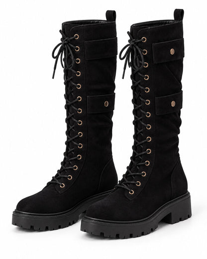 Knee High Boot Suede BLACK