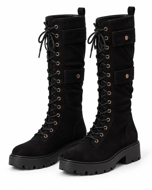Knee High Boot Suede BLACK