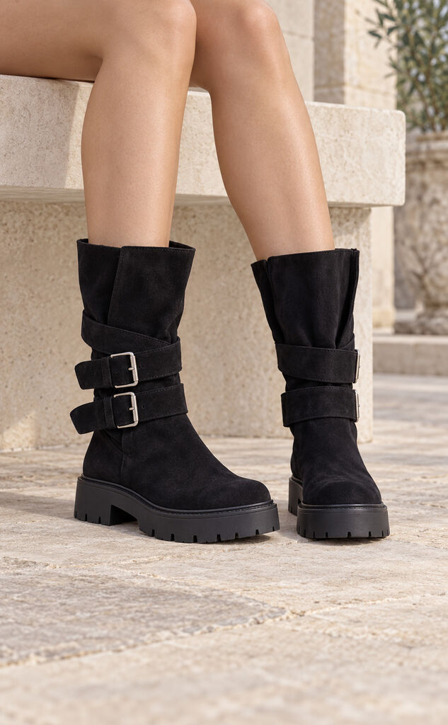 Knee High Boot Suede BLACK