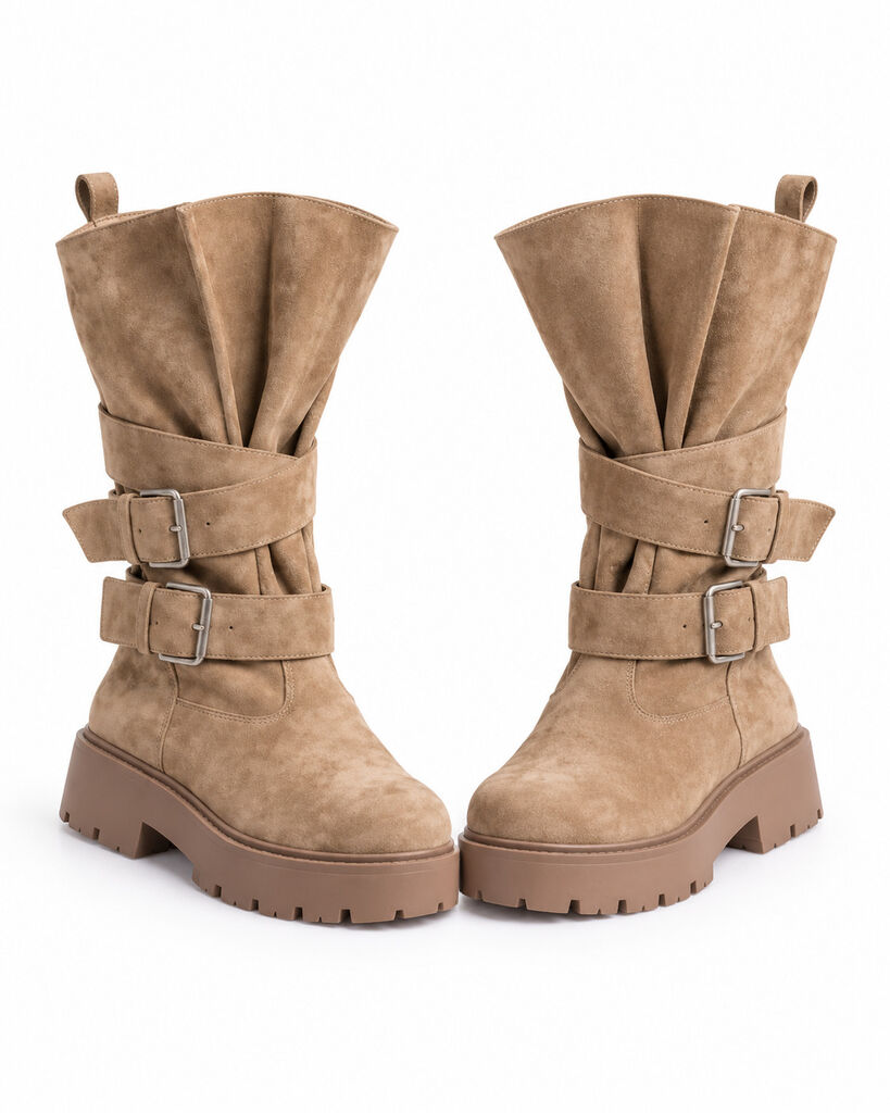 Knee High Boot Suede KHAKI