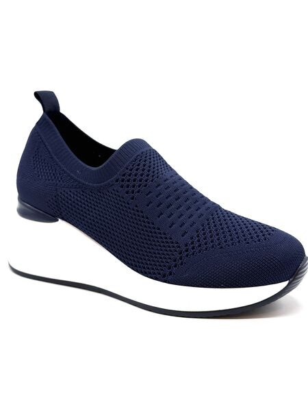 Navy Knit Slip-On Shoe with Cushioned Sole