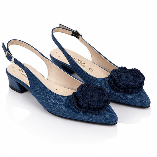 Sling-Back Velvet BLUE