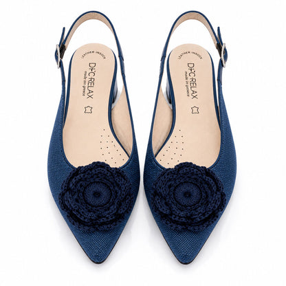 Sling-Back Velvet BLUE