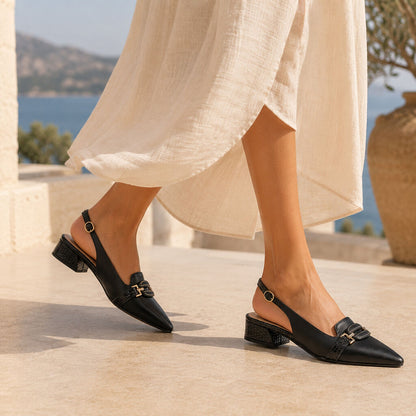 Sling-Back Nappa BLACK