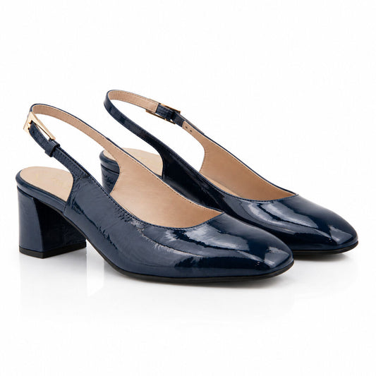 Sling-Back Vernice BLEU