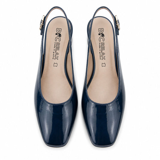 Sling-Back Vernice BLEU