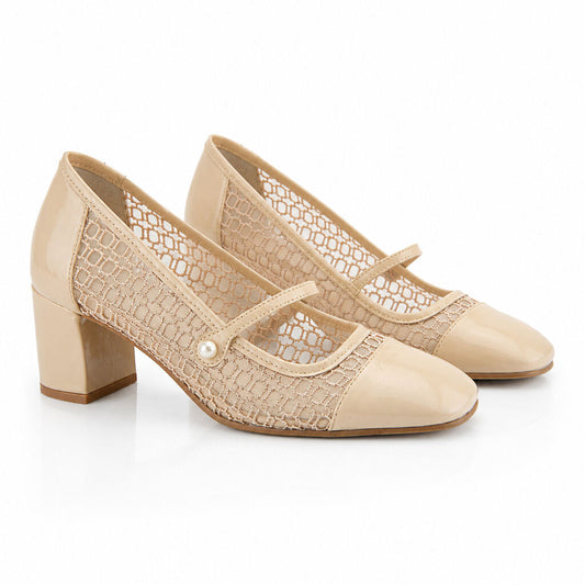 Pump Lam/Mesh BEIGE