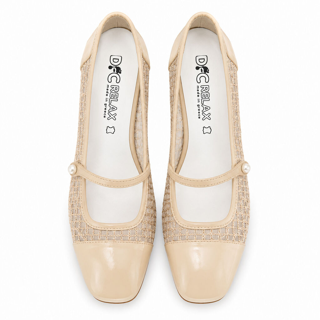 Pump Lam/Mesh BEIGE