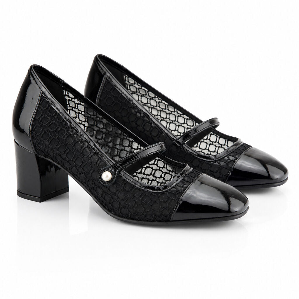 Pump Lam/Mesh BLACK