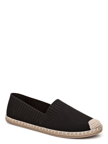 Black Knit Espadrille with Contrast Toe